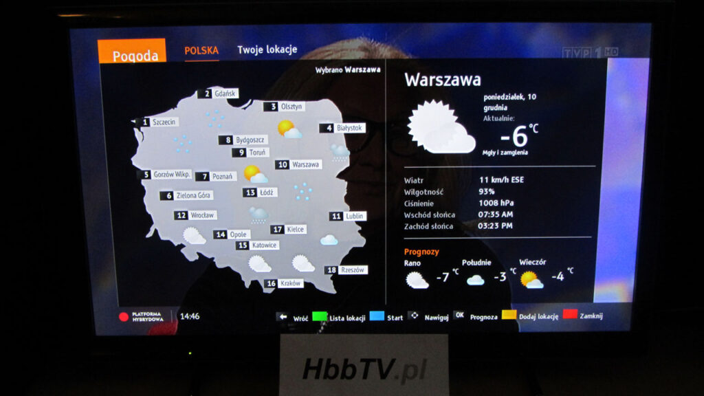 Pogoda - nowy serwis HbbTV od TVP