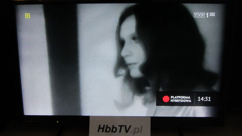Informacja o dostępności serwisu HbbTV w TVP.